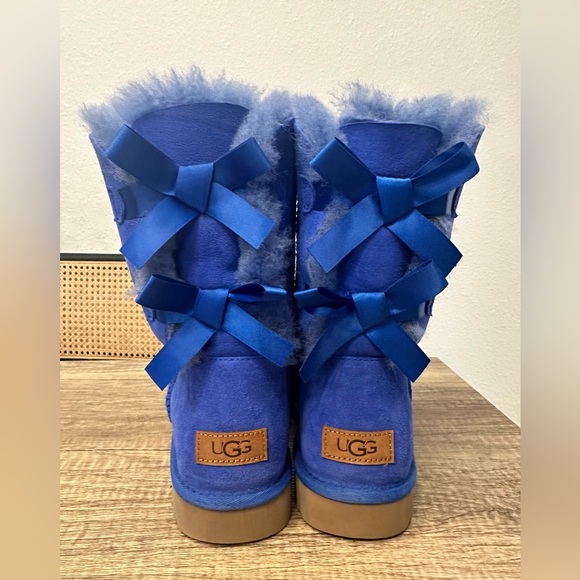 UGG Shoes - UGG Bailey Bow II Deep Periwinkle Blue Bright Blue Like New Condition, No Box